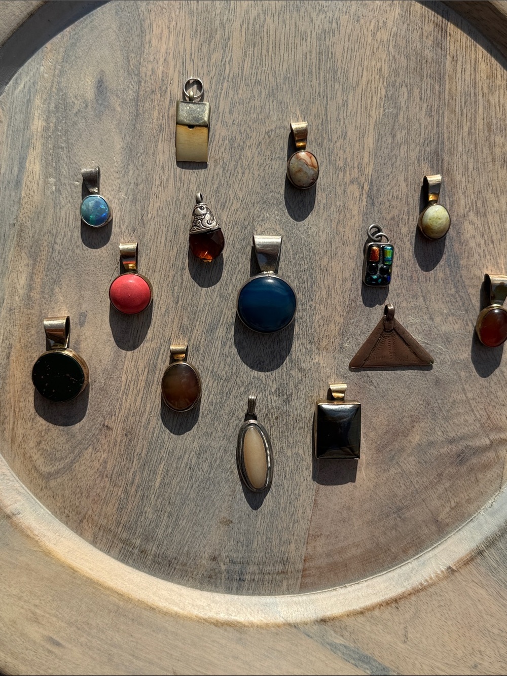Assorted Stone and Glass Pendants Lot - Multicolor Cabochons